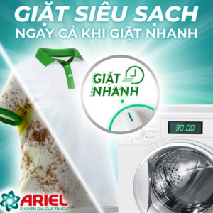 Nước Giặt Ariel Cửa Trước Bền Hương Bền Màu Hương Sen Và Nhài 3.7kg