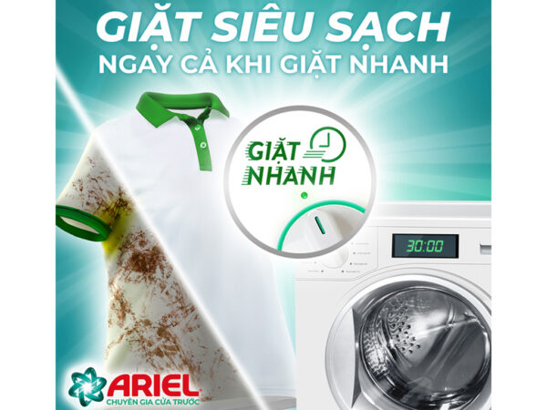 Nước Giặt Ariel Cửa Trước Bền Hương Bền Màu Hương Sen Và Nhài 3.7kg