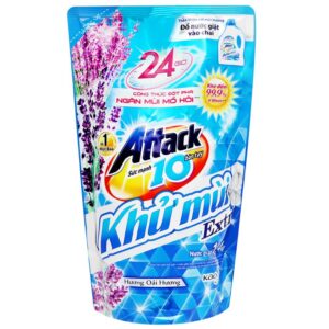 Nước Giặt Attack Khử Mùi Extra Hương Oải Hương 1.4L