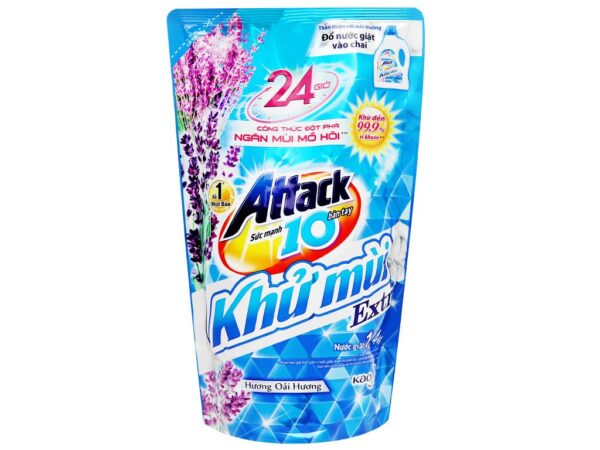 Nước Giặt Attack Khử Mùi Extra Hương Oải Hương 1.4L