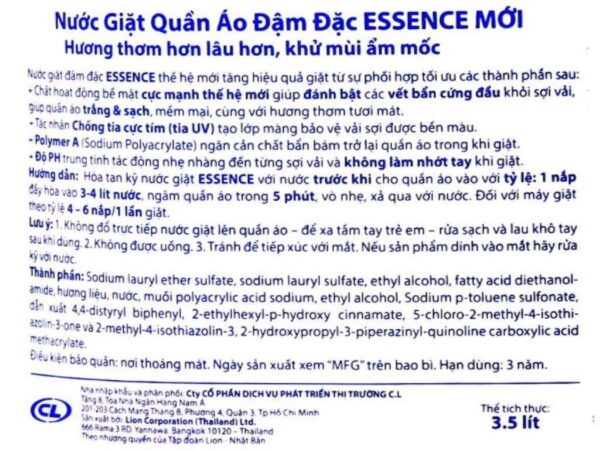 Nước giặt xả Essence Floral Thái Lan Hồng 3L