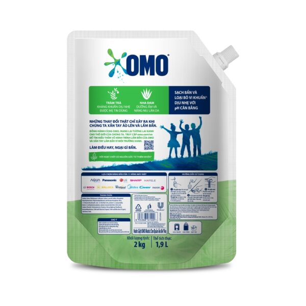 Nước Giặt omo matic cho bé Tràm Trà Nha Đam 2kg