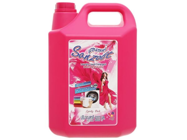 Nước giặt xả đậm đặc Thái Lan Sanzoft Lovely Pink hương ngọt ngào hồng 5000ml