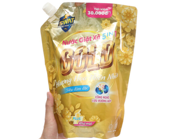 Nước Giặt Xả GOLD 5 in 1 SWAT hương Coco Mademoiselle sang trọng Túi 2.2Kg