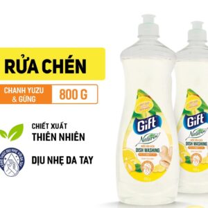 Nước Rửa Chén Gift Natural Chanh Yuzu & Gừng 800g