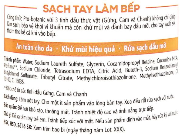 Nước rửa tay Botanika bảo vệ da sạch tay làm bếp chai 500g