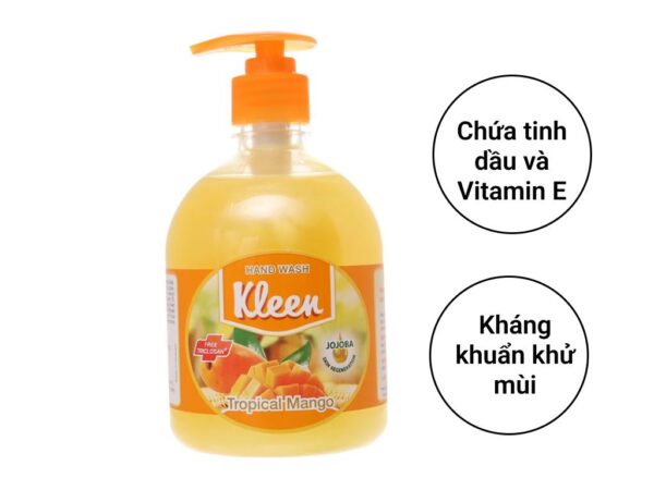 Nước rửa tay Kleen hương xoài chai 500ml