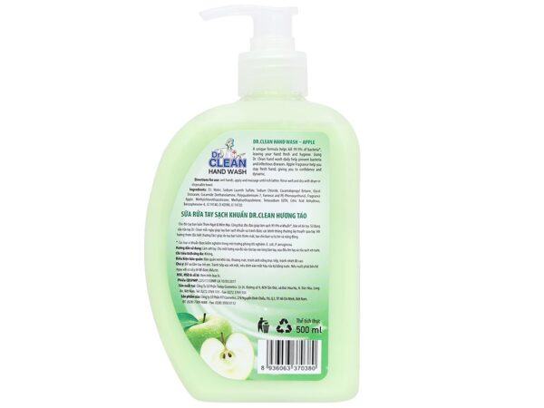 Nước rửa tay sạch khuẩn Dr. Clean hương táo chai 500ml