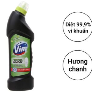 Nước tẩy bồn cầu Vim Zero hương chanh Xanh Chai 750ml