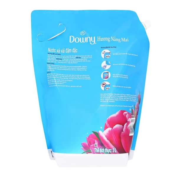 Nước xả vải Downy hương nắng mai túi 3 lít