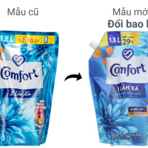 Nước xả vải Comfort đậm đặc một lần xả hương ban mai túi 1.8 lít