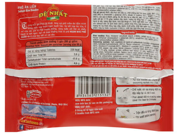 Phở bò Đệ Nhất gói 65g