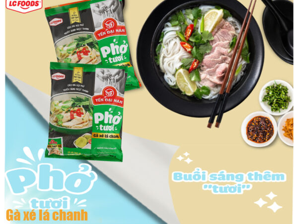 Phở tươi gà xé lá chanh LC FOODS 90g