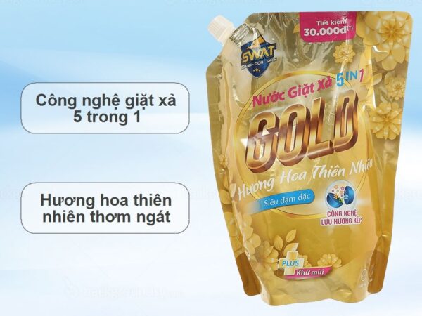 Nước Giặt Xả GOLD 5 in 1 SWAT hương Coco Mademoiselle sang trọng Túi 2.2Kg