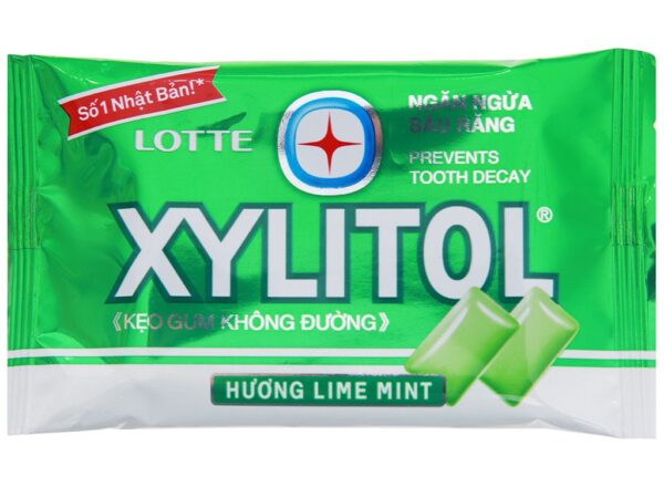 Kẹo gum không đường Lotte Xylitol hương Lime Mint vỉ 11.6g