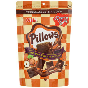 Snack nhân socola vị hazelnut Oishi Pillows gói 85g