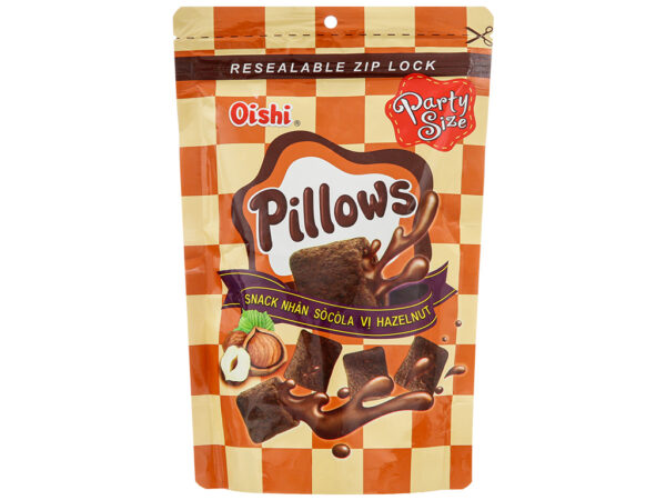 Snack nhân socola vị hazelnut Oishi Pillows gói 85g