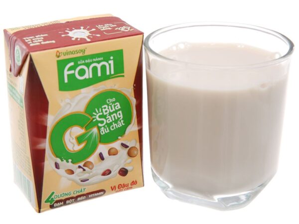 Sữa đậu nành đậu đỏ nếp cẩm Fami Go hộp 200ml