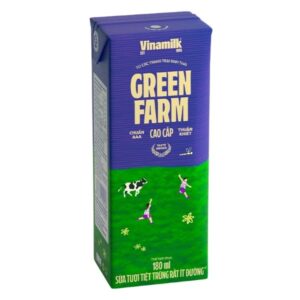 Sữa Tươi Tiệt Trùng Vinamilk Green Farm - Sữa Tươi 100% Ít Đường 180ml