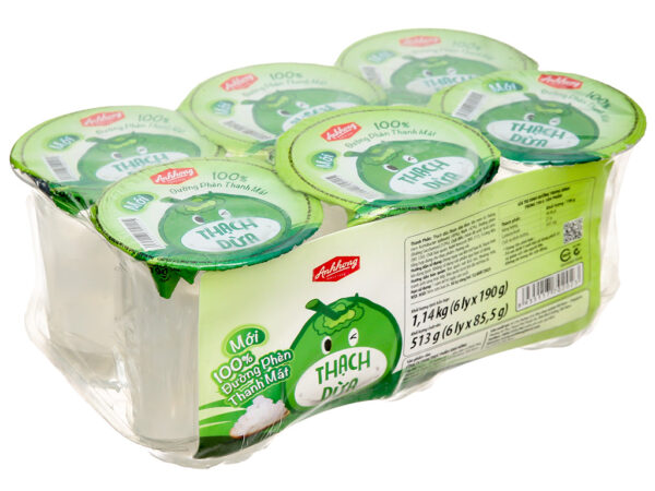 Thạch dừa Ánh Hồng lốc 6 ly 190g