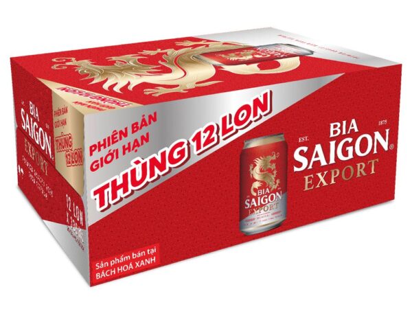 Thùng 12 lon bia Sài Gòn Export 330ml