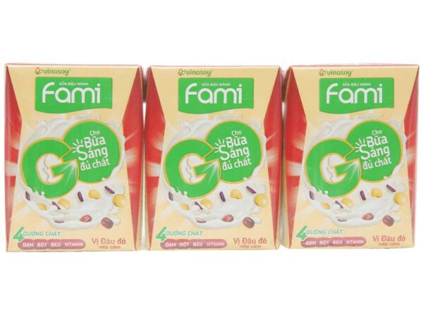 Sữa đậu nành đậu đỏ nếp cẩm Fami Go hộp 200ml