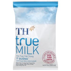 Sữa tươi tiệt trùng ít đường TH true MILK bịch 220ml