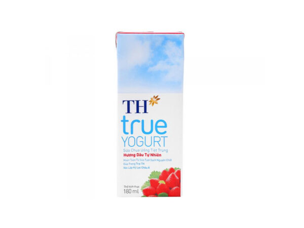 Sữa chua uống tiệt trùng hương dâu TH True Yogurt 180ml