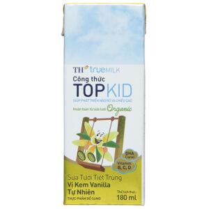 Sữa tươi tiệt trùng TH True Milk Topkid Organic Vanilla 180ml