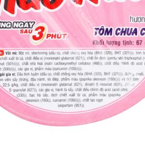 Mì Handy Hảo Hảo vị tôm chua cay ly 67g