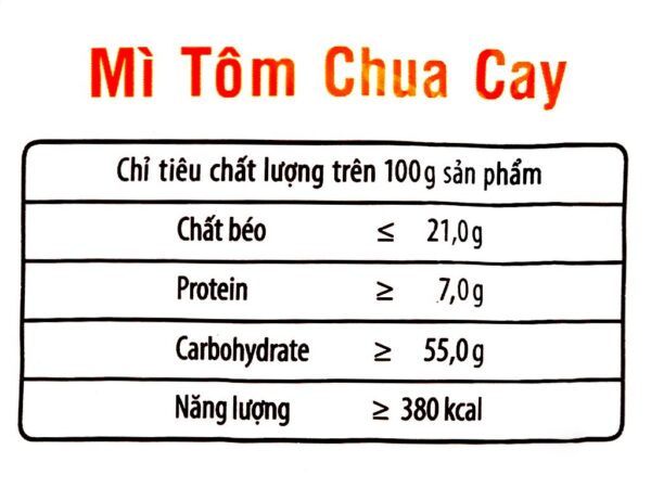 Mì 3 Miền tôm chua cay gói 65g