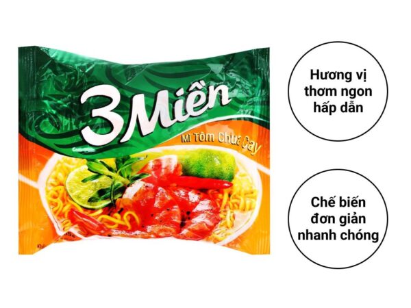 Mì 3 Miền tôm chua cay gói 65g