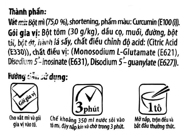 Mì 3 Miền tôm chua cay gói 65g