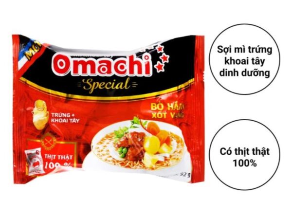 Mì khoai tây Omachi Special bò hầm xốt vang 92g