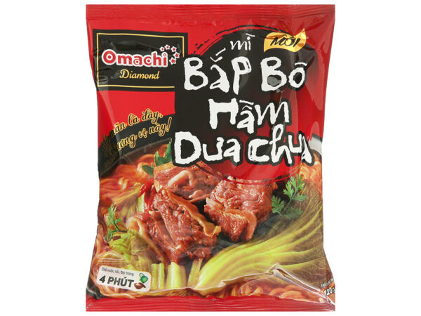 Mì Omachi Bắp Bò Hầm Dưa Chua Gói 120g