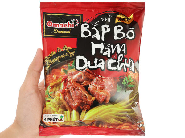 Mì Omachi Bắp Bò Hầm Dưa Chua Gói 120g