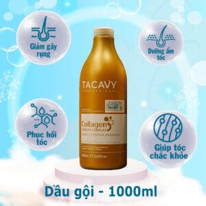 Dầu Gội Tacavy 1000ML Giảm Gãy Rụng Phục Hồi Tóc Hư Tổn Khô Xơ