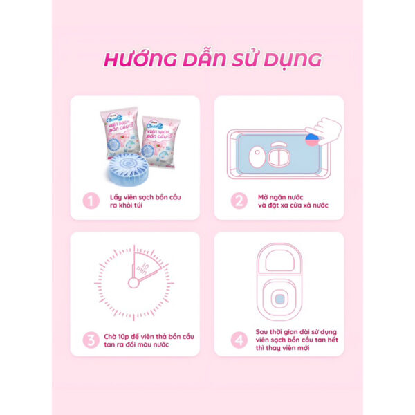 Viên thả bồn cầu CleanZ Aikomi - Hộp 4 Viên