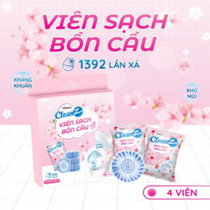 Viên thả bồn cầu CleanZ Aikomi - Hộp 4 Viên