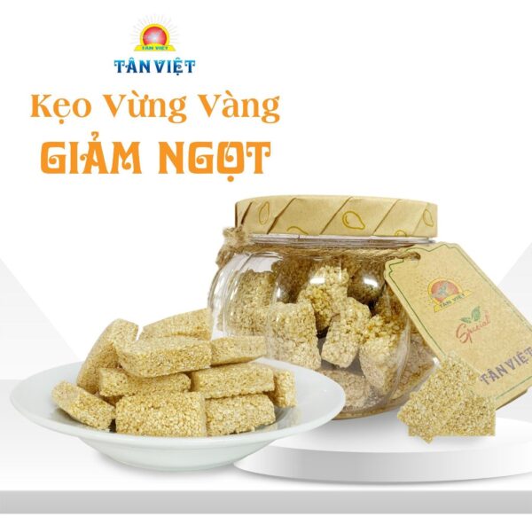 Kẹo Vừng Vàng Giảm ngọt Tân Việt gói 250g