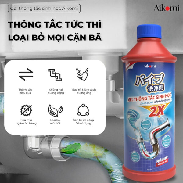 Gel Thông Cống Sinh Học Aikomi 500ml