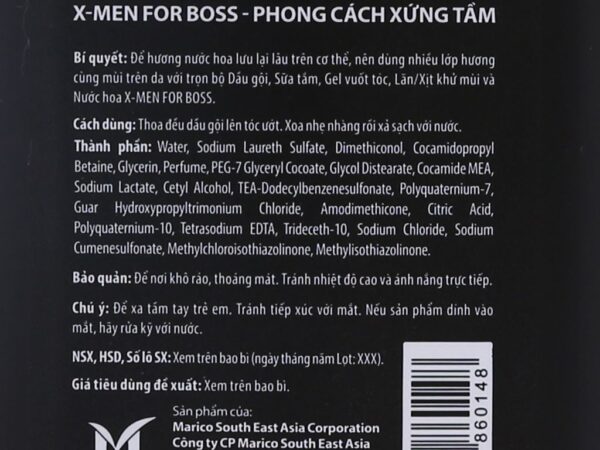 Dầu gội nước hoa X-Men For Boss Intense 380g - 650g