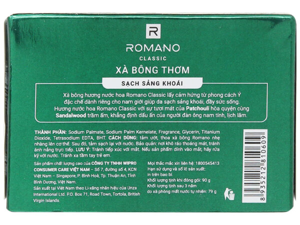 Xà Bông Cục Romano Classic Sạch Khuẩn 90g