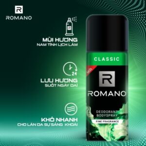 Xịt Khử Mùi Romano Hương Nước Hoa Classic 150ml