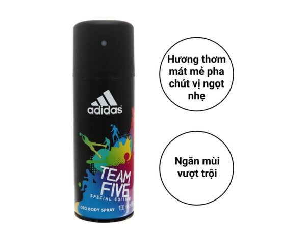 Xịt khử mùi toàn thân nam Adidas Team Five ngăn mồ hôi 150ml