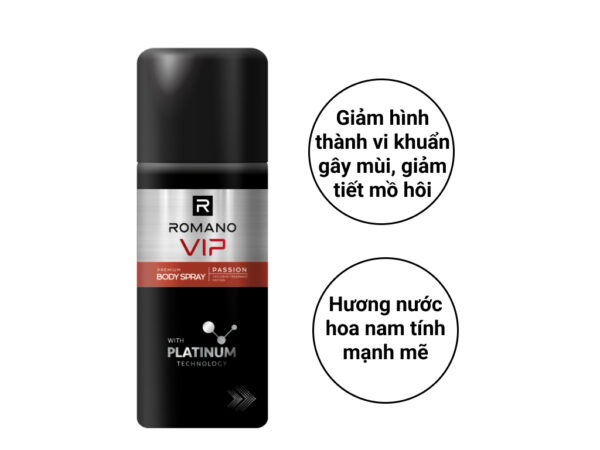 Xịt Khử Mùi Romano Vip Hương Passion 150ml