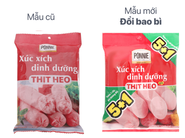 Xúc xích dinh dưỡng thịt heo Ponnie gói 175g