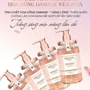 Sữa tắm trắng da cánh hoa hồng Damask Weilaiya Grand Rose Extracts Whitening Shower Gel 450ml