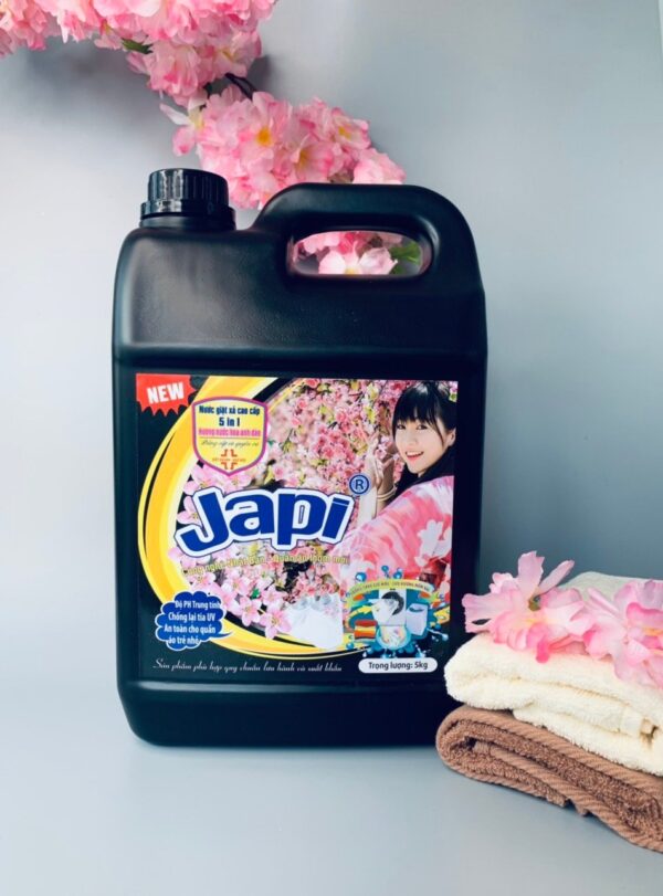 Nước giặt xả Japi Hương Nước Hoa Anh Đào Nhật Bản 4850ml